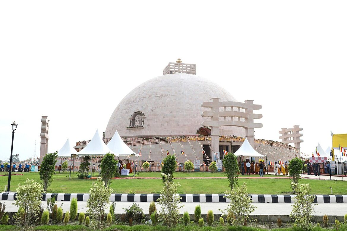 Buddha Samyak Darshan Museum Memorial Stupa Vaishali pink sandstone
